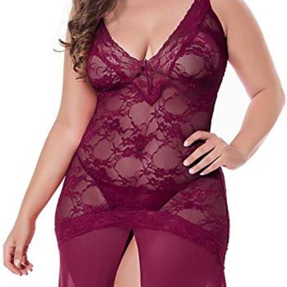 Sexy Plus Size Lingerie for Women Split Maxi Long - Picture 1 of 8
